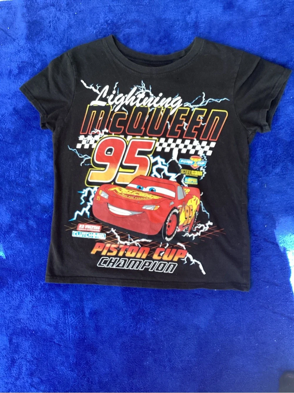 Disney Lightning McQueen 95 Black Tee with Red Graphic